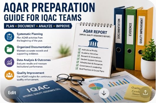 AQAR preparation guide for IQAC teams in colleges and universities by Bhavya Gyan Consultants