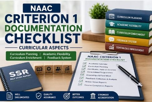 NAAC Criterion 1 documentation checklist for curricular aspects and curriculum planning by Bhavya Gyan Consultants
