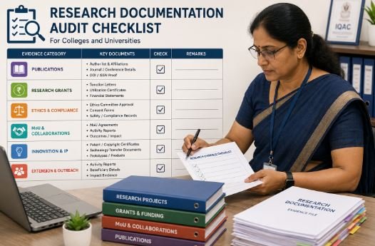 Research documentation audit checklist for colleges and universities by Bhavya Gyan Consultants