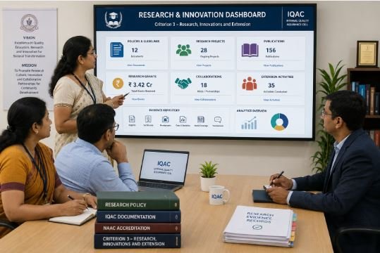 Research documentation for NAAC Criterion 3 evidence management by Bhavya Gyan Consultants